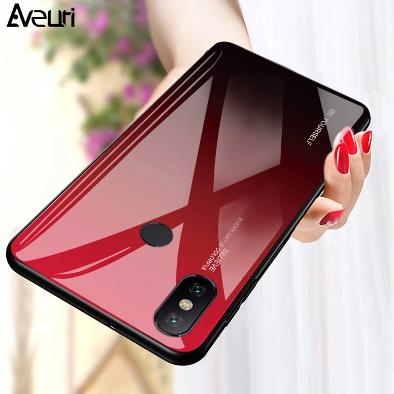 

Aveuri Glass Phone Case For Xiaomi mi MAX 3 Mix 3 Mix 2S Coque Luxury Tempered Silicone Back Cover Case For Xiaomi mi Mix 2S
