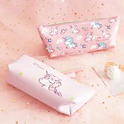 Карандаш сумка PU Единорог пенал коробка розовый Pencilcase мешок ручки для офиса школьные принадлежности Новинка Симпатичные Канцелярские