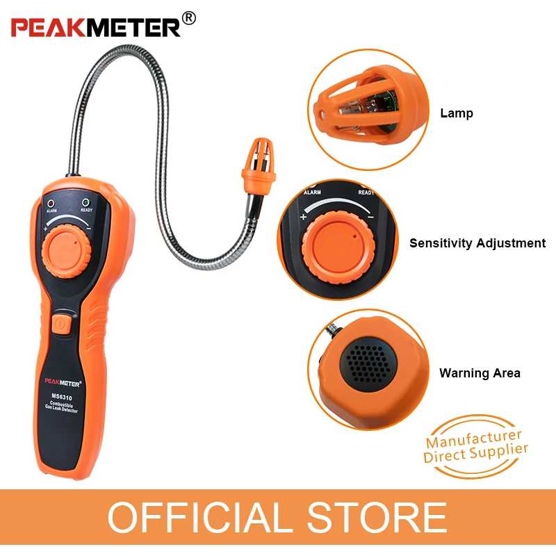 Портативный детектор утечки горючих газов PEAKMETER MS6310 тестер анализатор пропана и