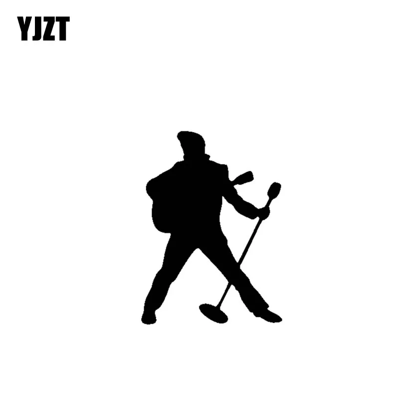 

YJZT 9.3CM*12.7CM Rock Elvis Presley Vinyl Motorcycle Black Silver Car Sticker Decals C13-000557