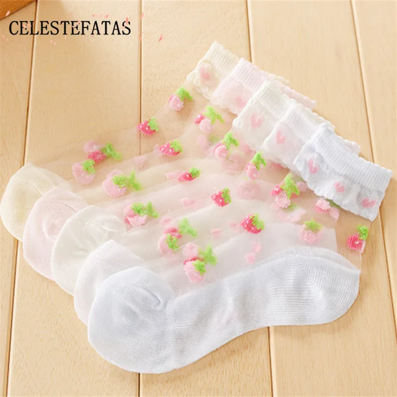 Носки для девочек до колена сетчатые носки половина детей Socken Chaussettes Enfants рюшами Носки kniekousen девочек 5 пар/лот dcll-032-5p