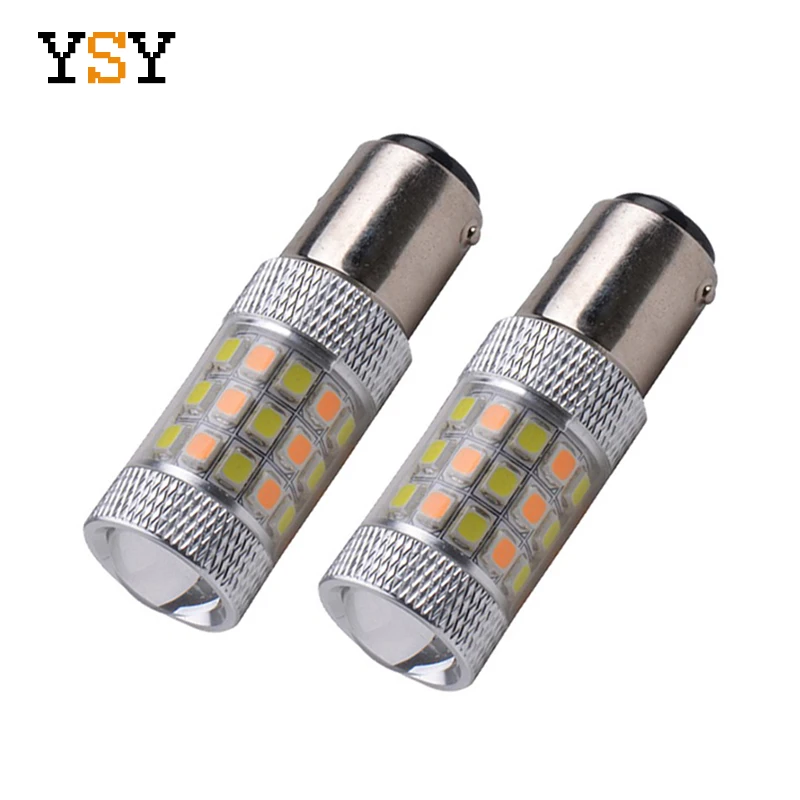 

2pcs White Amber Switchback 840 Lumens 1157 BAY15D 2835 42SMD Led Front Turn Signal Bulb DC 12V