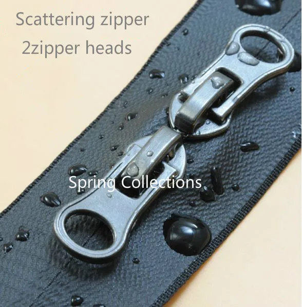 

Scattering zipper 5# double opening black nylon waterproof zipper for Reverse zipper for luggage,camera bag