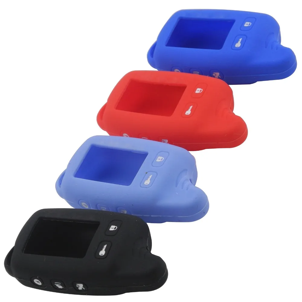 

jingyuqin Remote Tw9010 Silicone Case KeyChain For Russian 2-way Alarm System Alarm Key Fob For Tomahawk Tw9010 9010