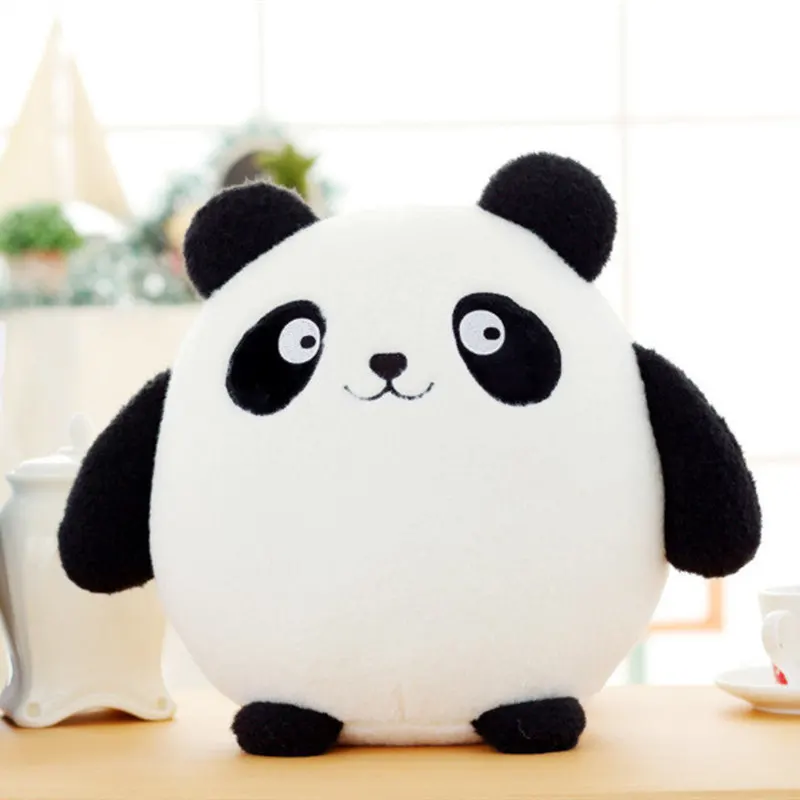 1pc 18cm Kawaii Fortune Cat Plush Toys Stuffed Lucky Cat Panda With Bamboo Bag Plush Animals Doll Toys Car Decoration Gifts - Цвет: open Eye Panda