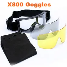 Военные страйкбол спортивные X800 тактические очки 3 линзы Пейнтбол защитные очки для мужчин открытый стрельба очки для охоты