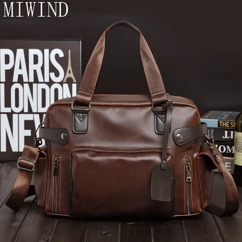 

MIWIND Genuine Leather Bag Casual Men Messenger Bags Computer Laptop Handbag Bag Men's Travel BagsTYZ983