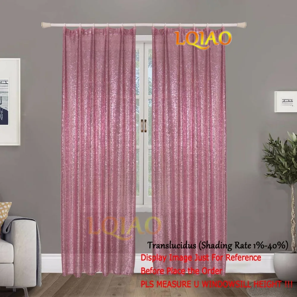 1pc 100x250cm Glitter Pink Gold Sequin Fabric Curtains For