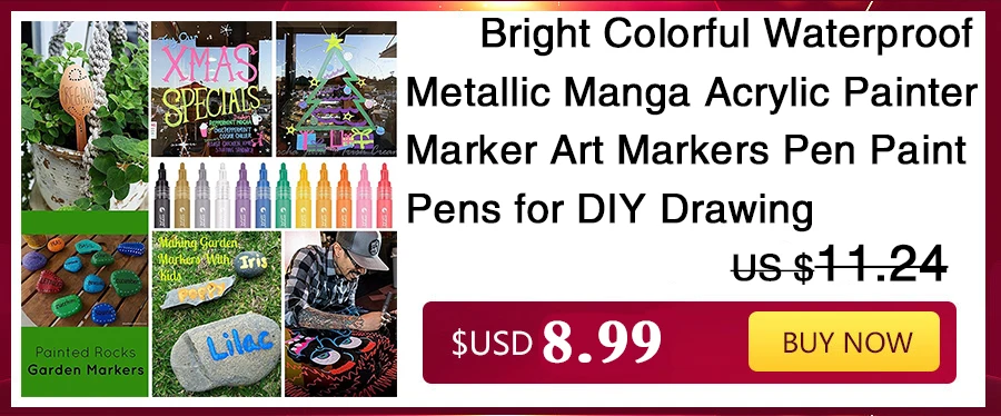 Canetas de Tinta Permanente para Desenho 8 Cores Colorido Brilhante Metálico à Prova d' Água Manga Acrílico Pintor Marcador Marcadores da Arte Caneta Diy 2 pen permanent