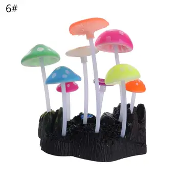 

Glowing Effect Artificial Mushroom Water Plant For Aquarium Landscape Fish Tank Ornament Decor