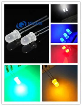 

500pcs LED 5mm MIX Red/Jade Green/Blue/Yellow/White Diffused LED 100pcs Each 5 mm LED Diod Lamp