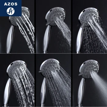 

Azos Shower Head Abs Plastic Chrome Six Functions RainfallBalcony Shower Room Shower Room Round 20mm G1/2 HS004