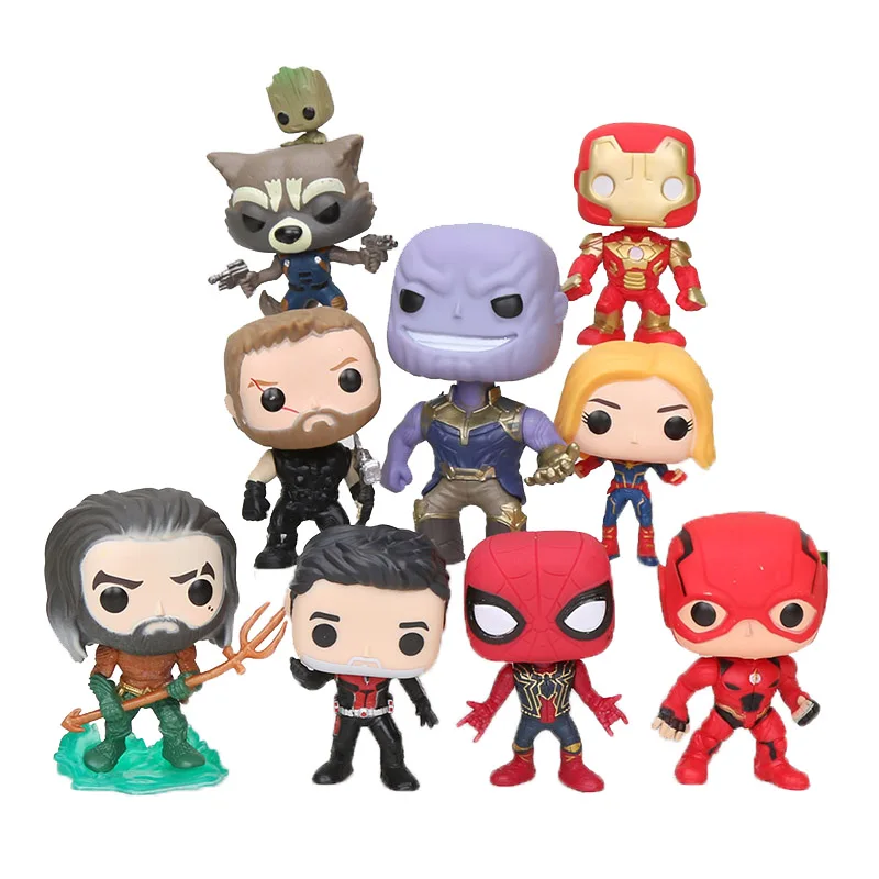 

9pcs/set Marvel Avengers 4 endgame Movie Anime Captain America Thanos Iron man Spider man hulk thor Action Figure Toys