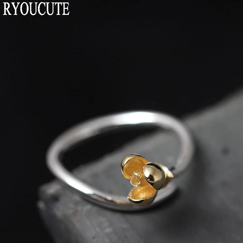 

Bohemian Vintage 925 Sterling Silver Lotus Flower Rings for Women Adjustable Size Finger Rings Fashion Wedding Jewelry