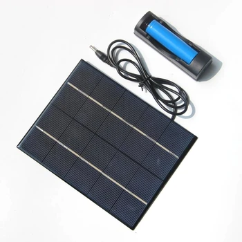 

UHESHUI 3.5W Solar Panel With DC Output Base For 18650 Battery Solar Cell For 18650 Rechargeable Battery Charging Directly Epoxy