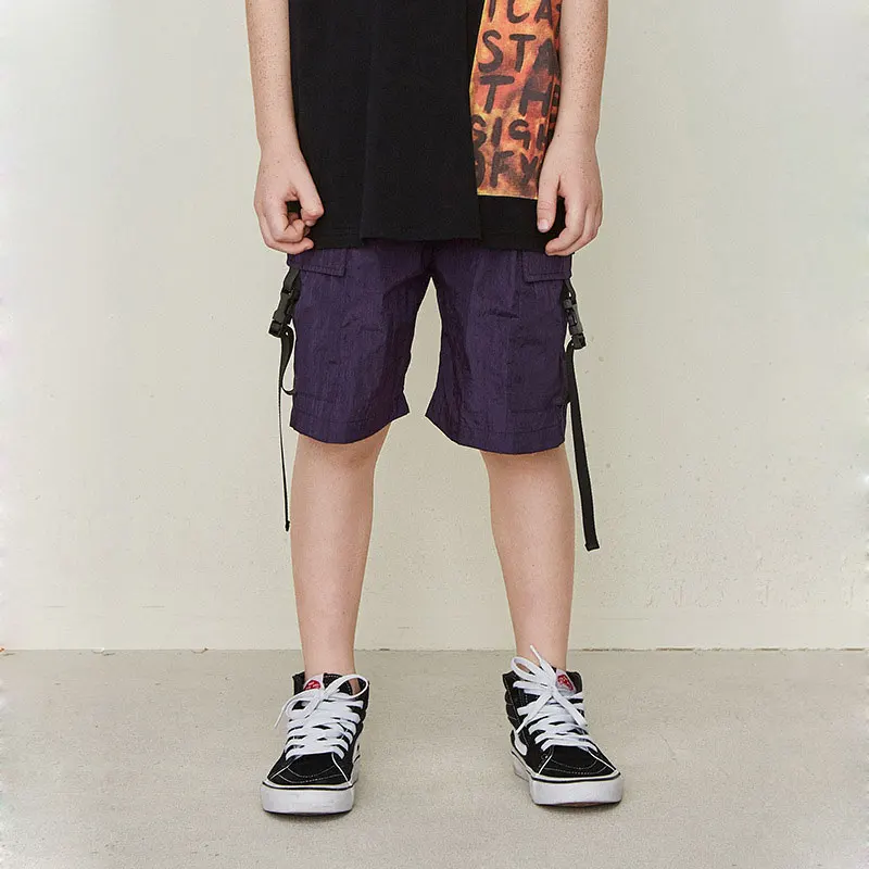 

Ouyang&Ivan Kid Streetwear Set Summer New Tide Brand Gothic Student Mesh Cloth Shorts Casual Boy Fashion Street Style Pants