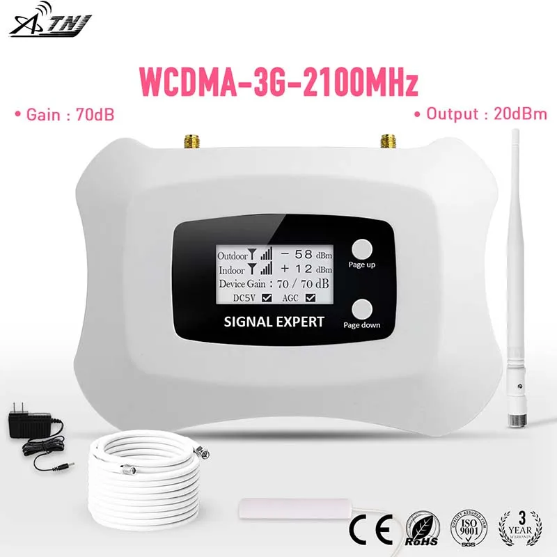 

LCD display !Mini Smart 2100 MHz 3G Cell phone Amplifier 3G repeater UMTS 3G cellular signal booster amplifier kit for 3G