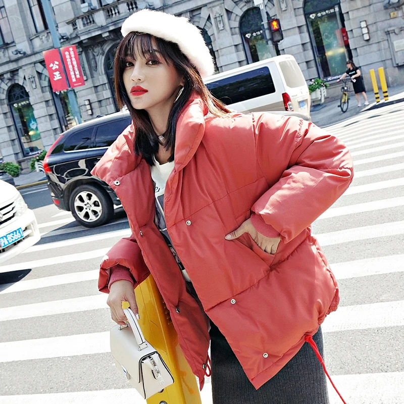 Tanie Stojak kołnierz piersi guziki damski płaszcz zimowy kobiet znosić zimowe kurtki jesień bawełny wyściełane Chaqueta Mujer Invierno