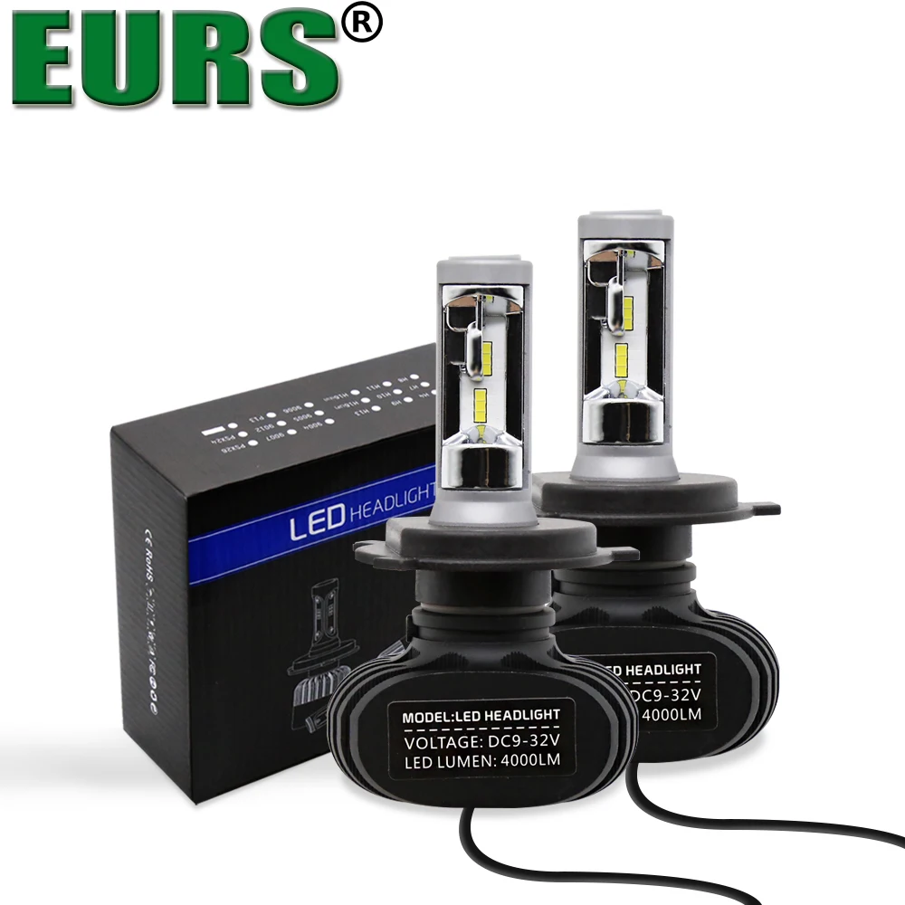 EURS 2pcs hot sale headlight kit H1 9012 9004 H16 H27 H3 H4 H11 H7 CSP
