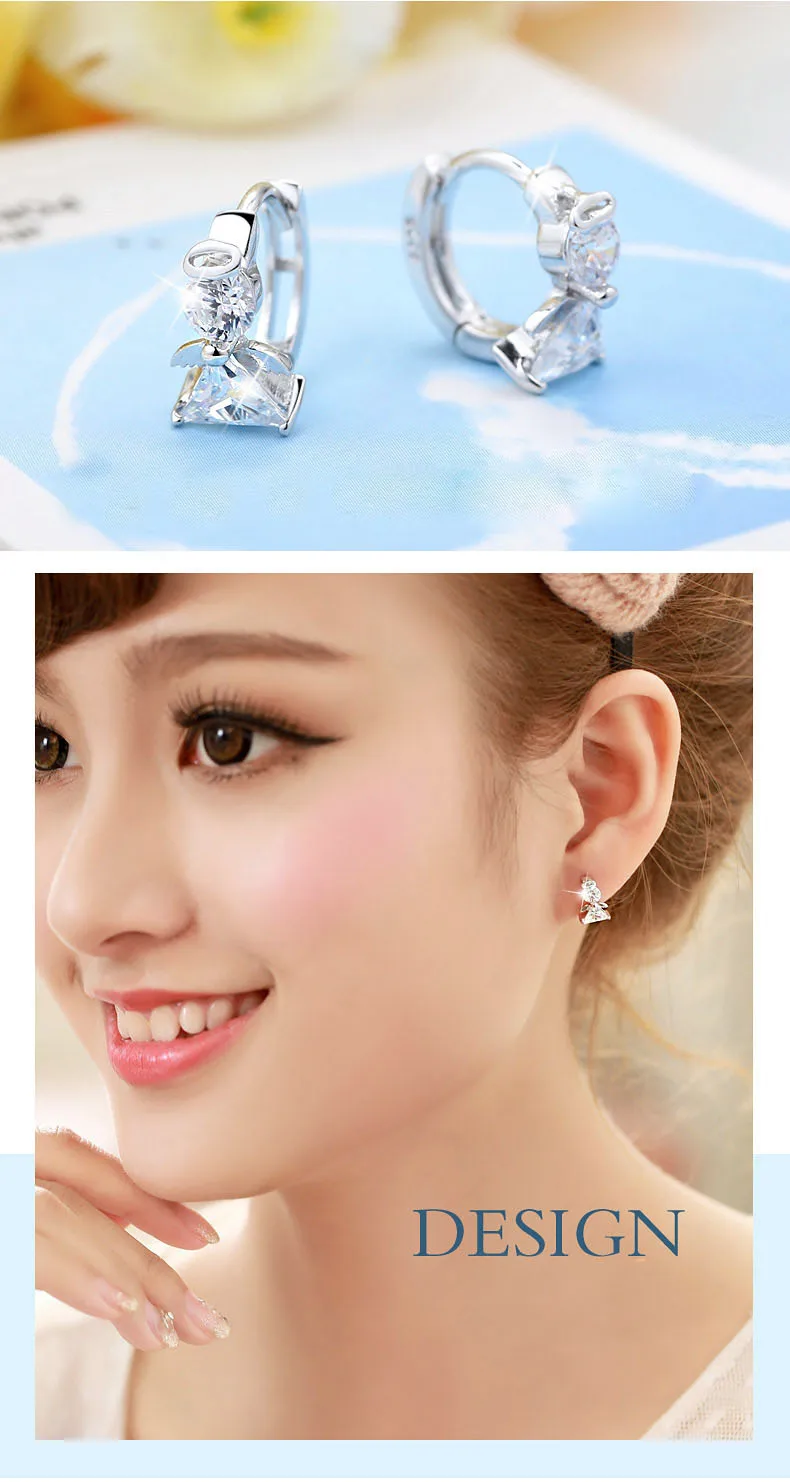 Новинка, роскошные серьги-гвоздики из стерлингового серебра 925 пробы с кристаллами, дизайнерские серьги ангела для женщин, корейские ювелирные изделия