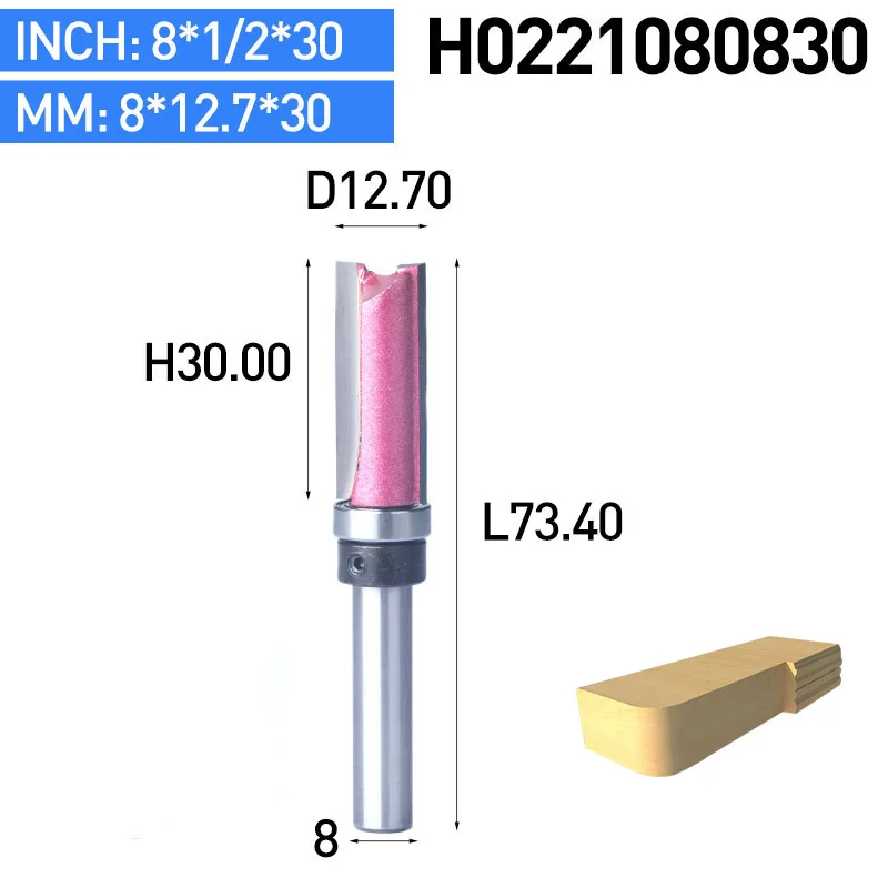 1 шт. подшипник заподлицо фрезы для дерева 8 мм хвостовик прямой бит Вольфрам деревообрабатывающий фрезерный Обрезной инструмент с ЧПУ - Длина режущей кромки: H0221080830