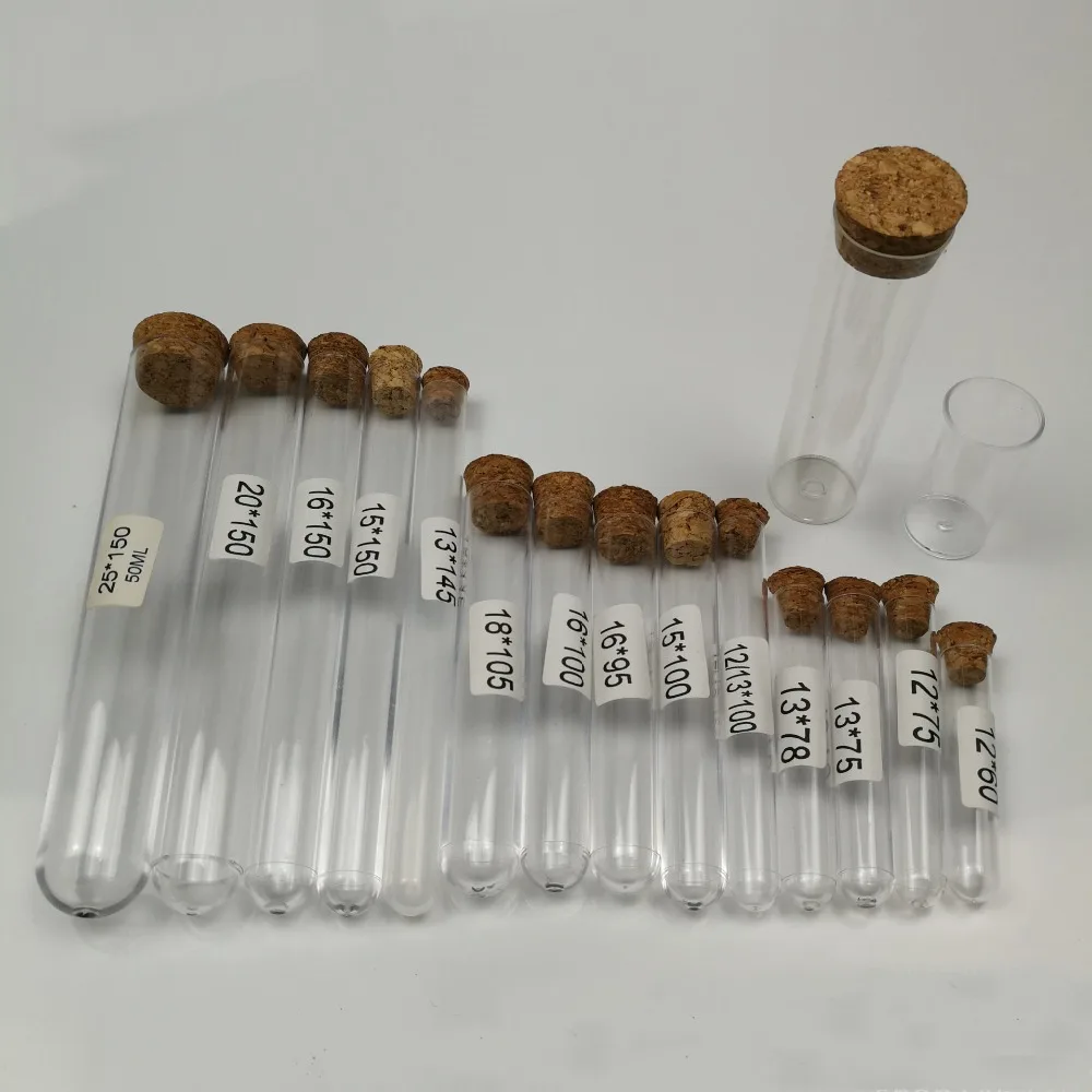 Мм флакон с пробкой шт./лот 16*95 мм прозрачный пластик пробирка с 100 Свадебные сувениры лаборатории трубки лаборатория все размеры