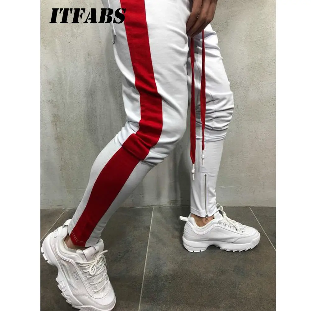 Hirigin Harajuku, модные мужские штаны для бега, узкие брюки-карандаш, хип-хоп Уличная одежда для мужчин, s Clthes, мужские спортивные штаны, спортивные штаны, горячая новинка - Цвет: White And Red