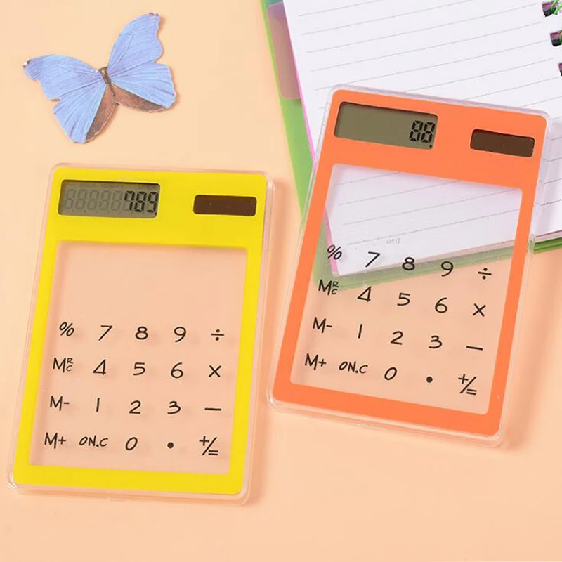 

agenda 2019 Transparent Calculator Environmental Protection Solar Touch Screen Mini Ultra Thin Computer Student Office Supplies