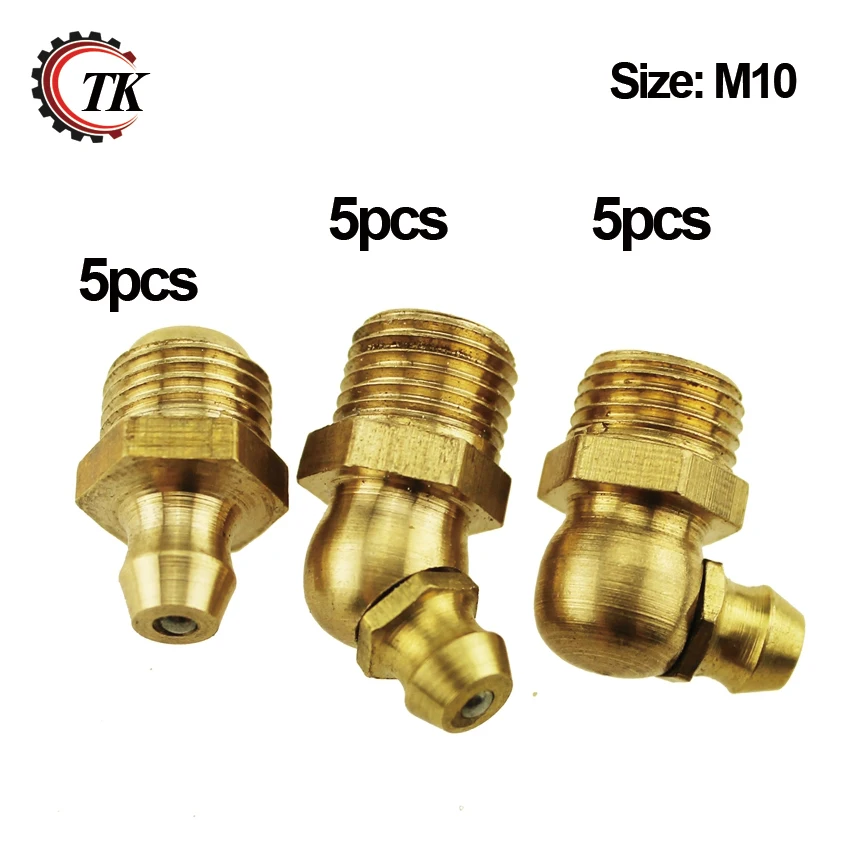15pcs M10 Male Thread 1mm Pitch 45 90 Degree straight Brass Hydraulic