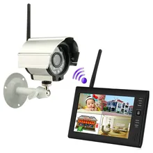 7 дюймов 2,4G ЖК-монитор беспроводной аудио видео детские мониторы 4CH Quad DVR система безопасности с ИК