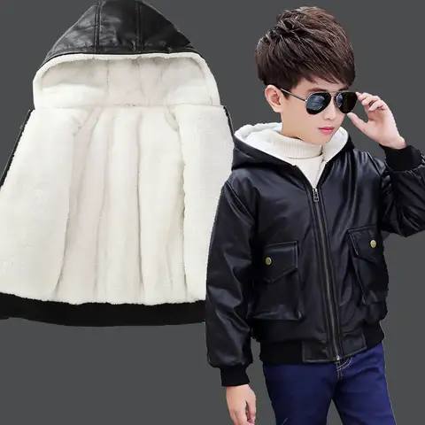 jaqueta de couro para criança