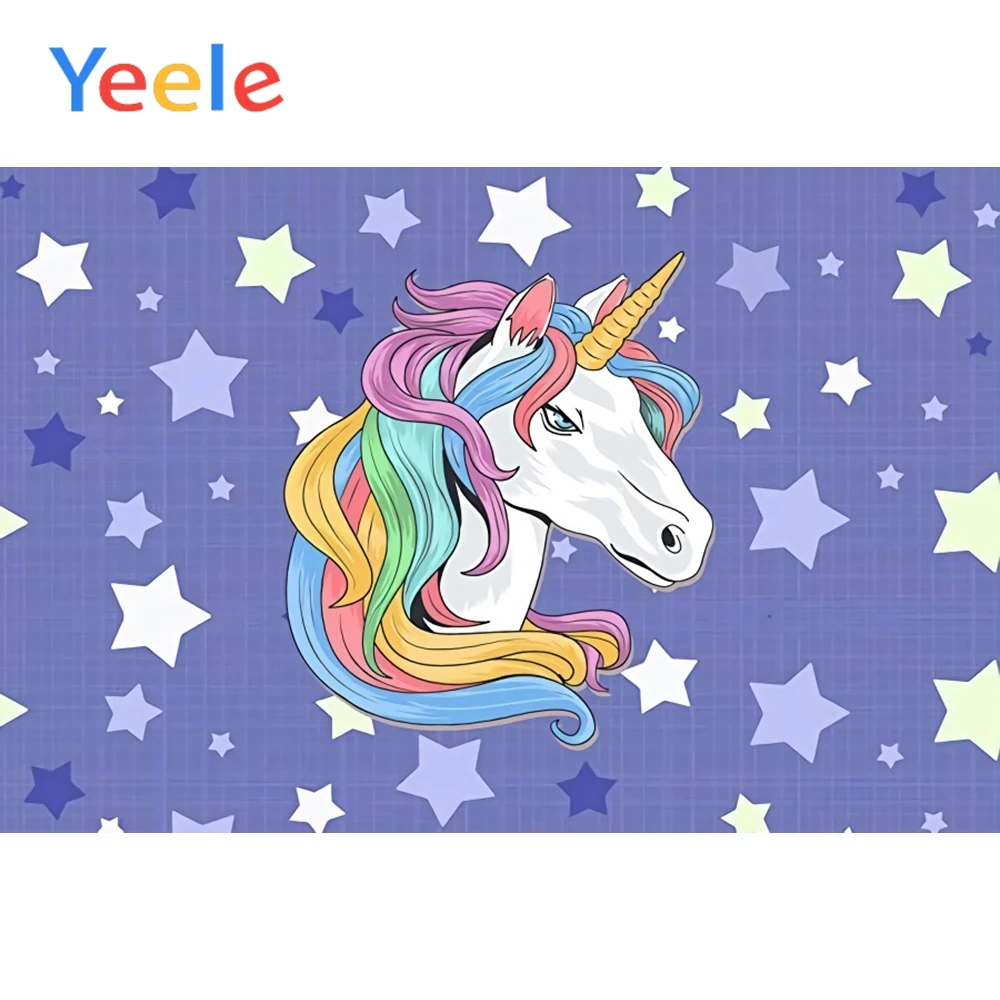 

Yeele Unicorn Stars Parttern Posters Scene Baby Newborn Portrait Photography Background Photographic Studio Photo Backdrops Wall