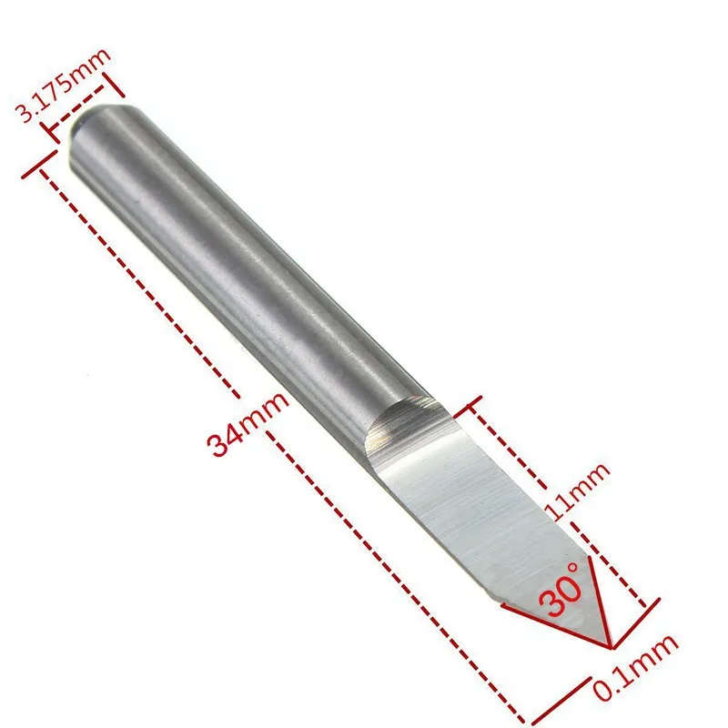 10 шт. v-образная твердосплавная печатная плата 0,1 мм 30 градусов гравировальный инструмент Фрезы fresas para маршрутизатор P20