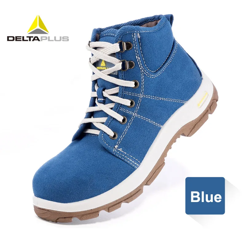 Deltaplus/301226 защитные ботинки со стальным носком; дышащая парусиновая Рабочая обувь; Антистатическая модная защитная обувь - Color: Blue