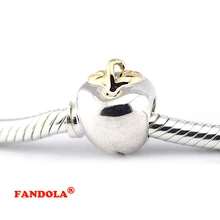 Подходит для Pandora шармы браслеты яблоко мой глаз бусины с 14 к настоящее золото 925 стерлингового серебра ювелирные изделия