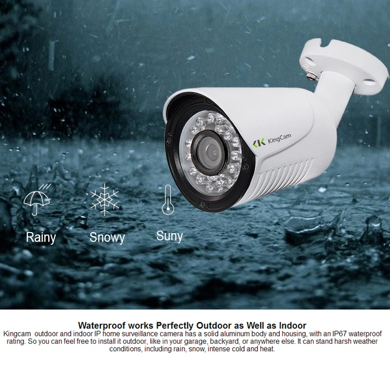  Kingcam Security POE IP Camera Metal Network Camera Video Surveillance 1080P Night Vision CCTV Wate - 32828341250