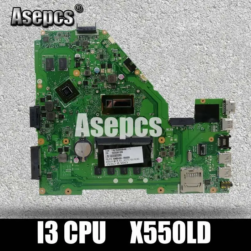 

Asepcs X550LD Laptop motherboard for ASUS X550LD X550LC X550LN X550L Test mainboard I3 CPU
