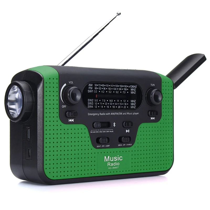 Горячая TTKK портативное наружное радио FM с Bluetooth Mp3 плеером рукоятка Солнечная аварийная радио солнечная радио мир приемник с