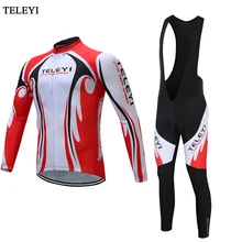 TELEYI красный кофта для велоспорта брюки набор дорожный велосипед с длинным рукавом Ropa Ciclismo велосипедные Джерси(нагрудник) брюки костюм велосипедные наборы для мужчин