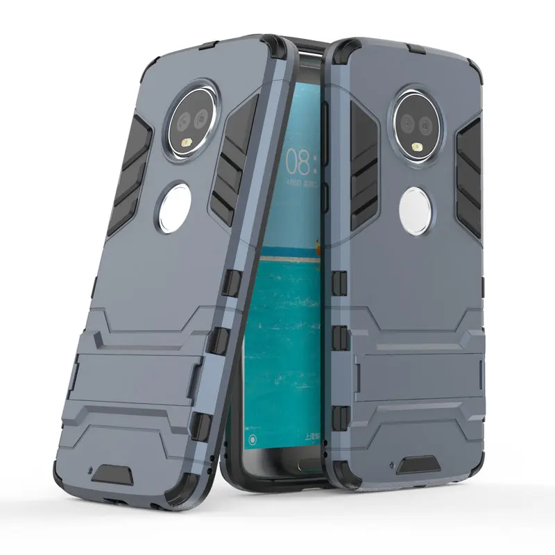 

Armor Shockproof Case For Motorola Moto G6 3D Shield PC+Silicone Phone Case Cover For Motorola Moto G6 Plus Case Fundas Coque