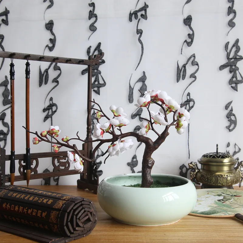Flone Artificial Plum Blossom Silk Plant Flower Branch Fake Flowers Wedding Home Offic Garden Craft Decoration Supplies (20)