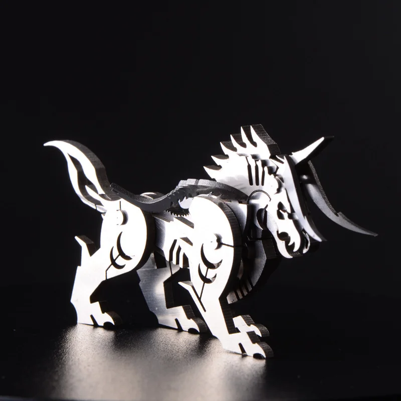Высокое качество лося/дракон животное из нержавеющей стали 3D металлические наборы головоломка сборка модели творческий день рождения украшения игрушки - Цвет: Glutton