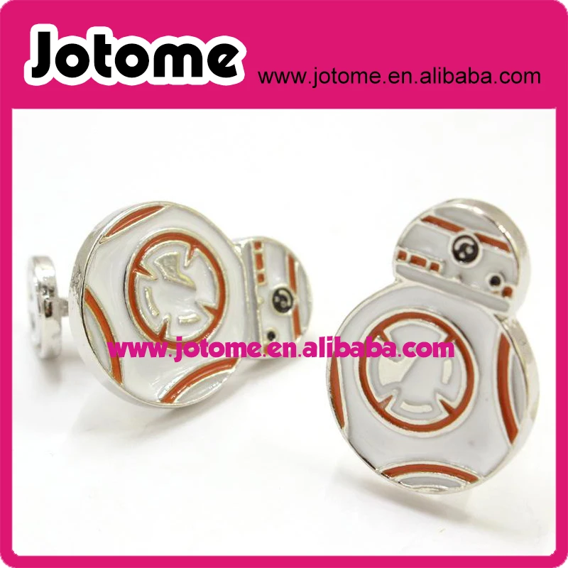 

Silver copper enamel Star Wars BB8 Cufflinks free shipping high quality BB8 cuff links