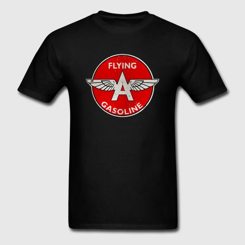 Printed Men T Shirt Cotton tshirts O-Neck Short-Sleeve Flying A Gasoline rusted version Women T-Shirt | Мужская одежда