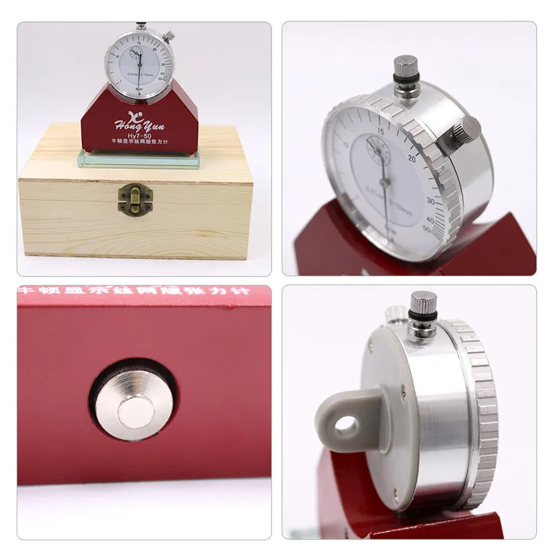 Steel Mesh Tension Meter Gauge High Precision Dial 7-50N Pressure Tester With Shock Absorber Force Mechanical Tensiometer Tool (17)