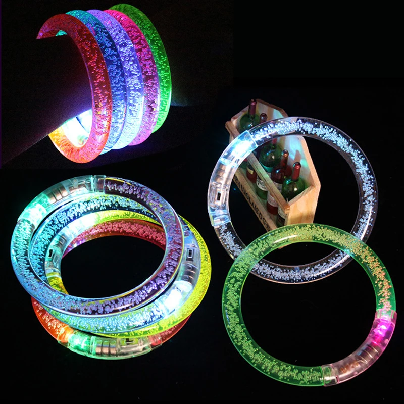 Новинка светящийся браслет светодиодный с блестящими стразами градиентный цветной браслет Детские вечерние для детей играть Светящиеся в темноте игрушки DS39