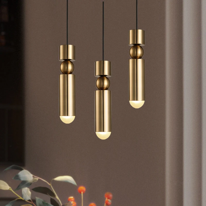 

led Pendant Lamp dimmable Lights Kitchen Island Dining Room Shop Bar Counter Decoration Cylinder Pipe Pendant Lights
