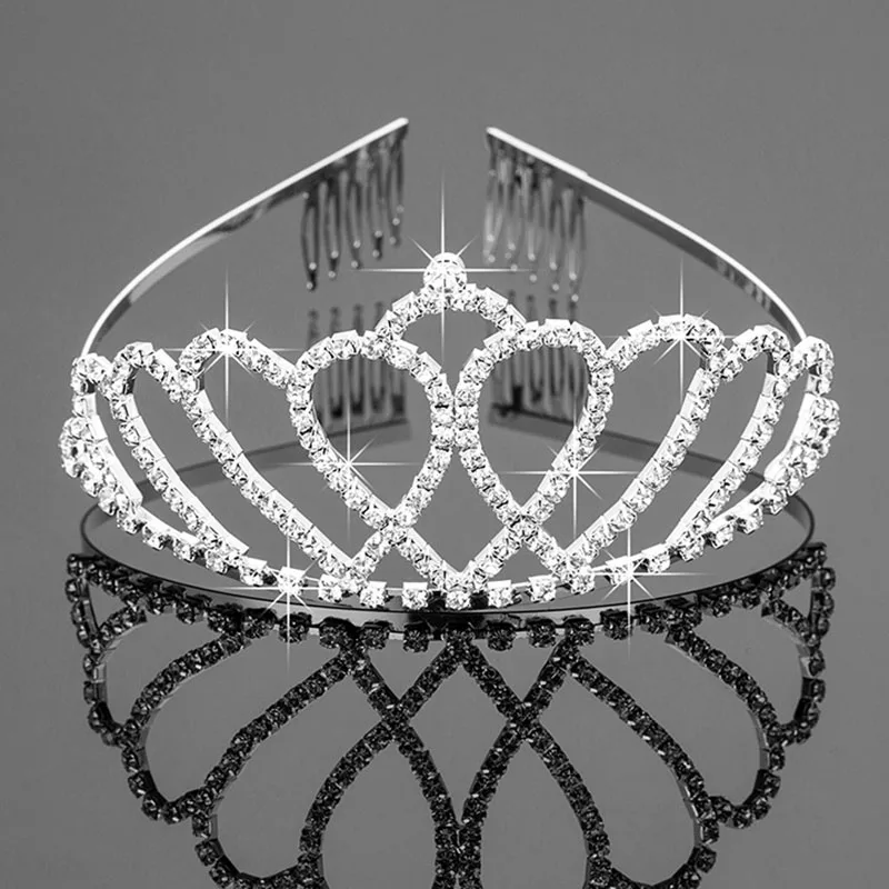 Трендовая свадебная корона принцессы, свадебные диадемы и украшения для волос с кристаллами, повязка на голову с цветами для девочек, детская диадема, аксессуары для волос - Окраска металла: zcd043