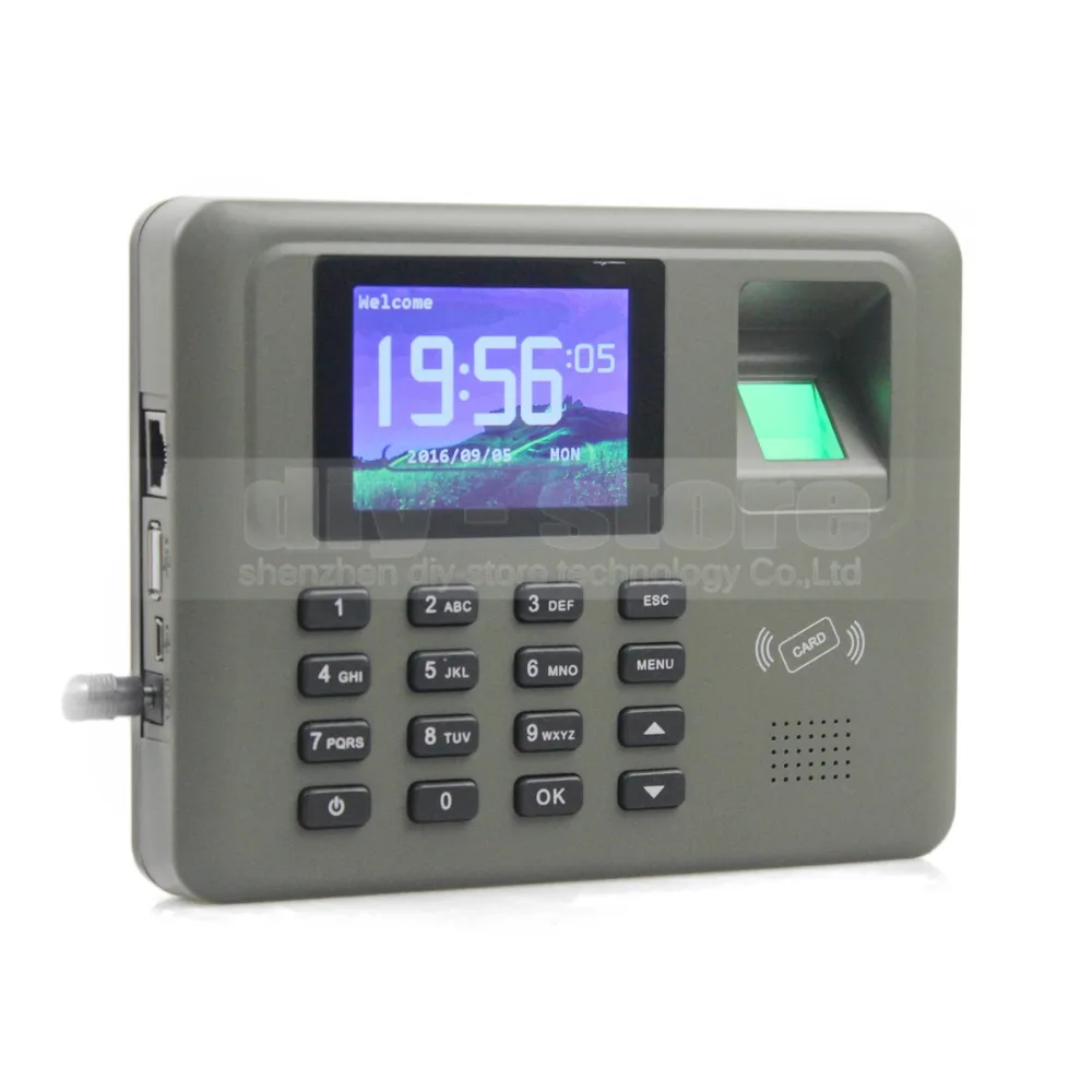 

DIYSECUR 2.8inch Color Biometric Fingerprint Time Clock Attendance Digital Electronic Reader Machine Clock Employee Payroll