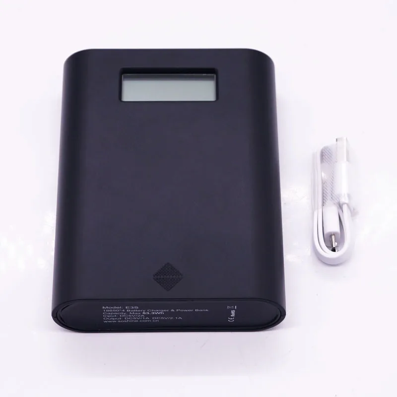 SoShine E3S 4x 18650 Battery LCD Display Power Bank Charger for iPhone for Samsung Mobile USB Portable Lighting Accessories